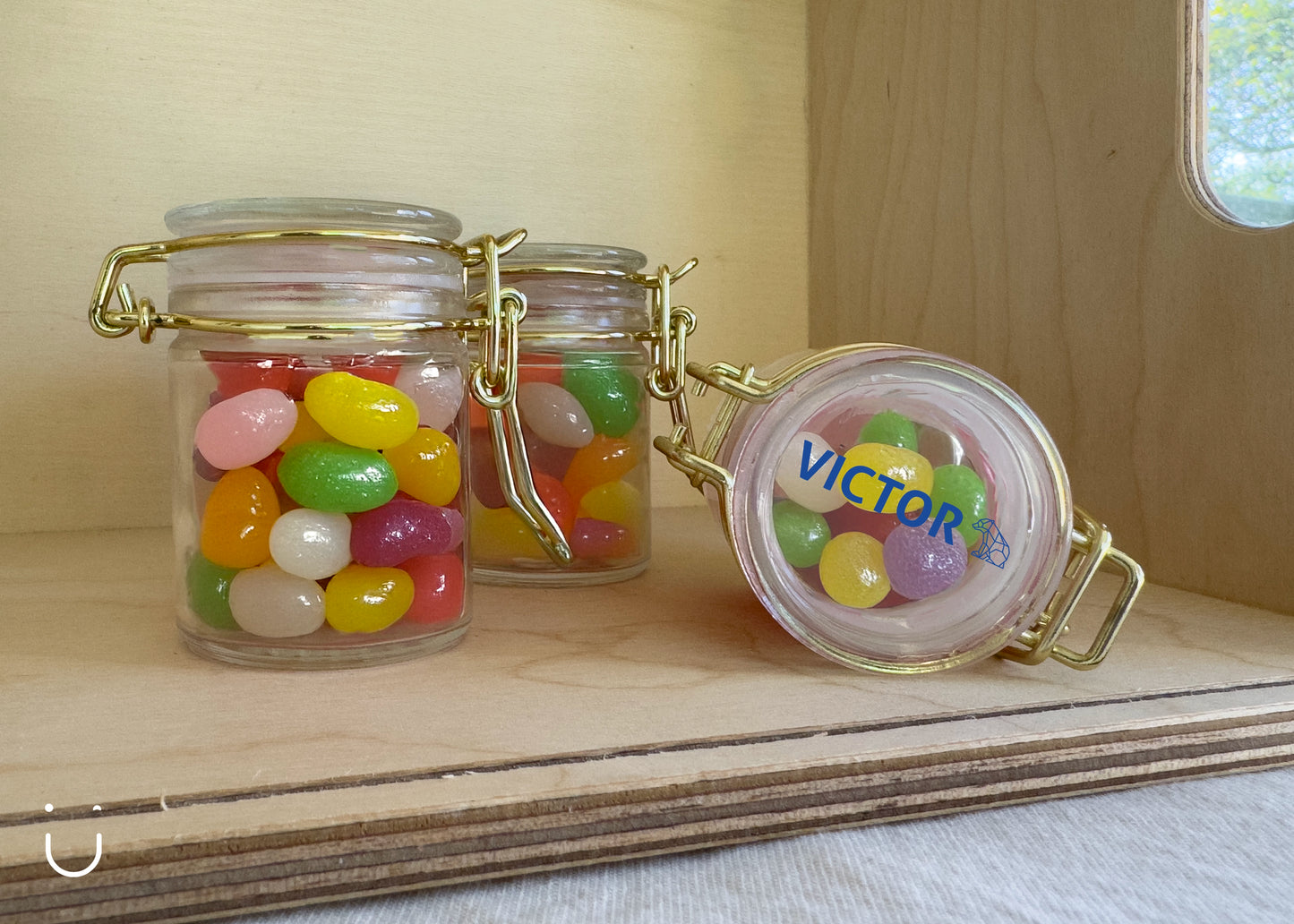 10x Glazen potje met jellybeans