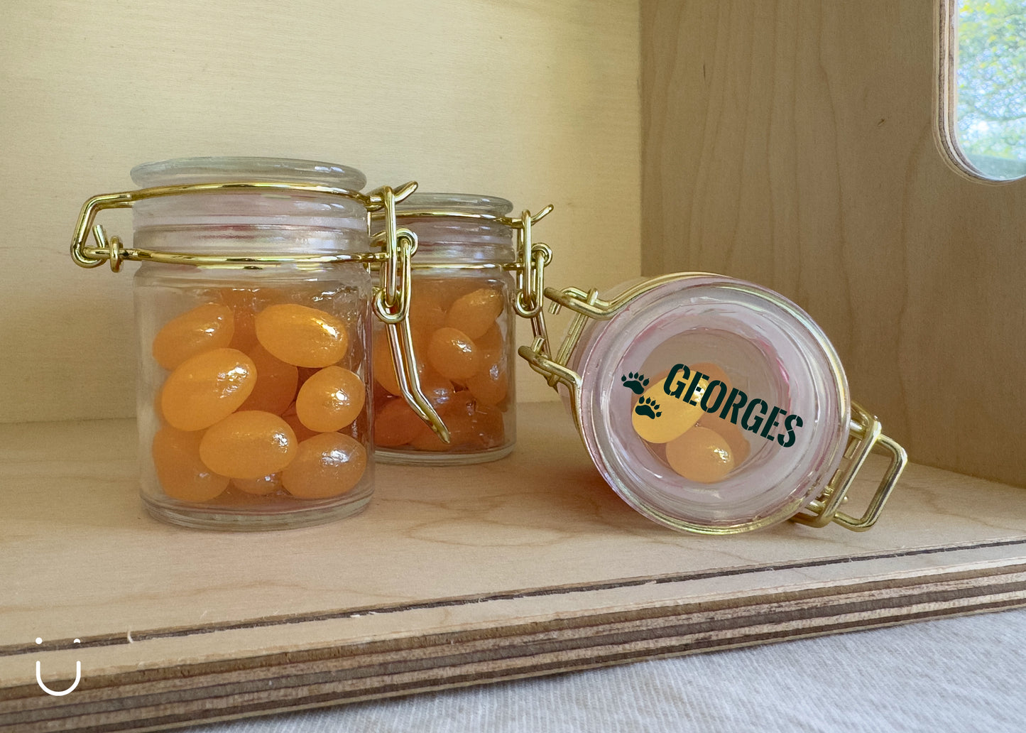 10x Glazen potje met jellybeans