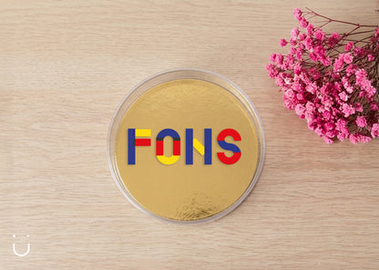 Rond transparant mica doosje - bedrukt - Doopsuiker
