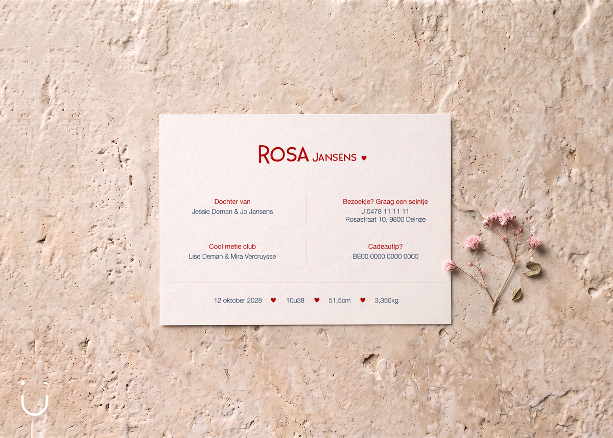 Geboortekaartje "Rosa"