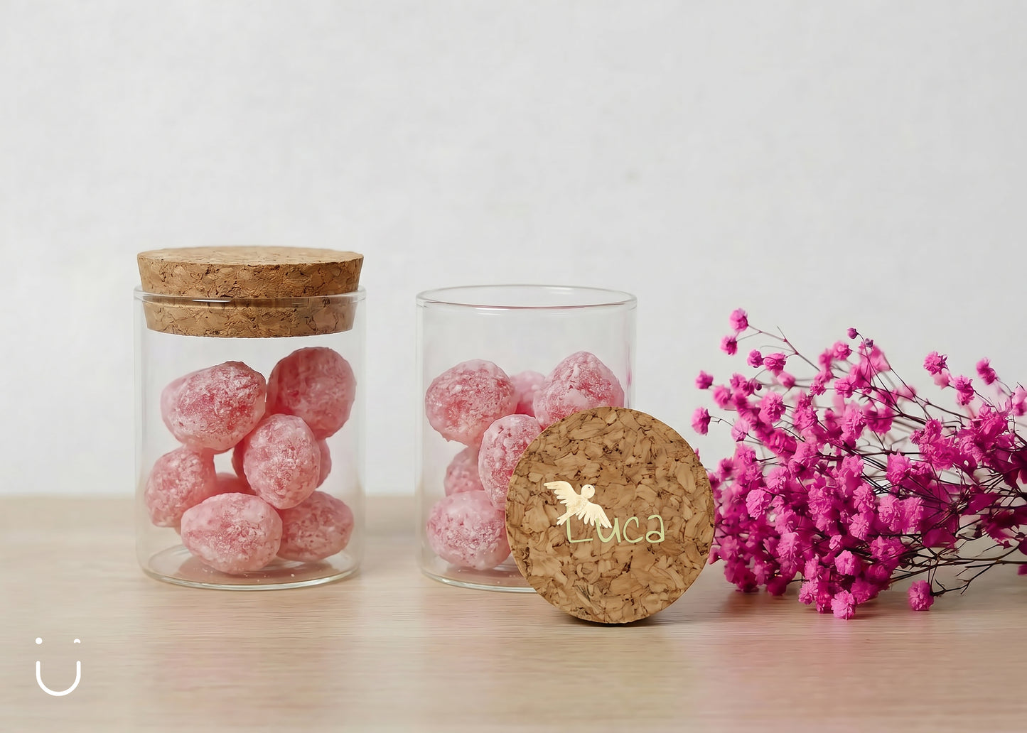 Glazen potje met smoelentrekkers - Doopsuiker