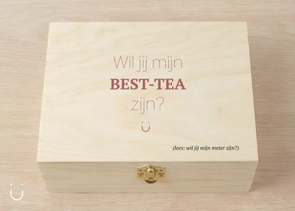 Houten theedoos - Meter vragen cadeau