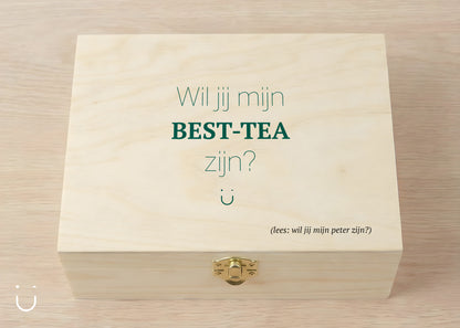 Houten theedoos - Peter vragen cadeau