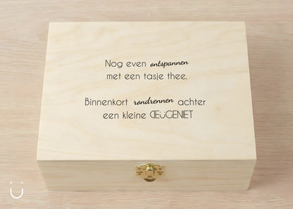 Houten theedoos - "Nog even ontspannen"