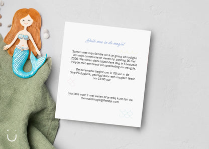 Communie uitnodiging "Mermaid magic"
