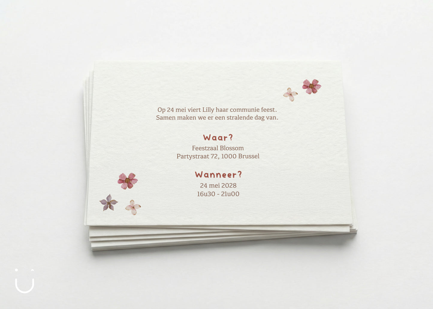Communie uitnodiging "Lilly"