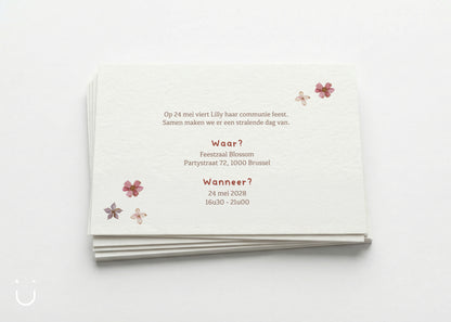 Communie uitnodiging "Lilly"