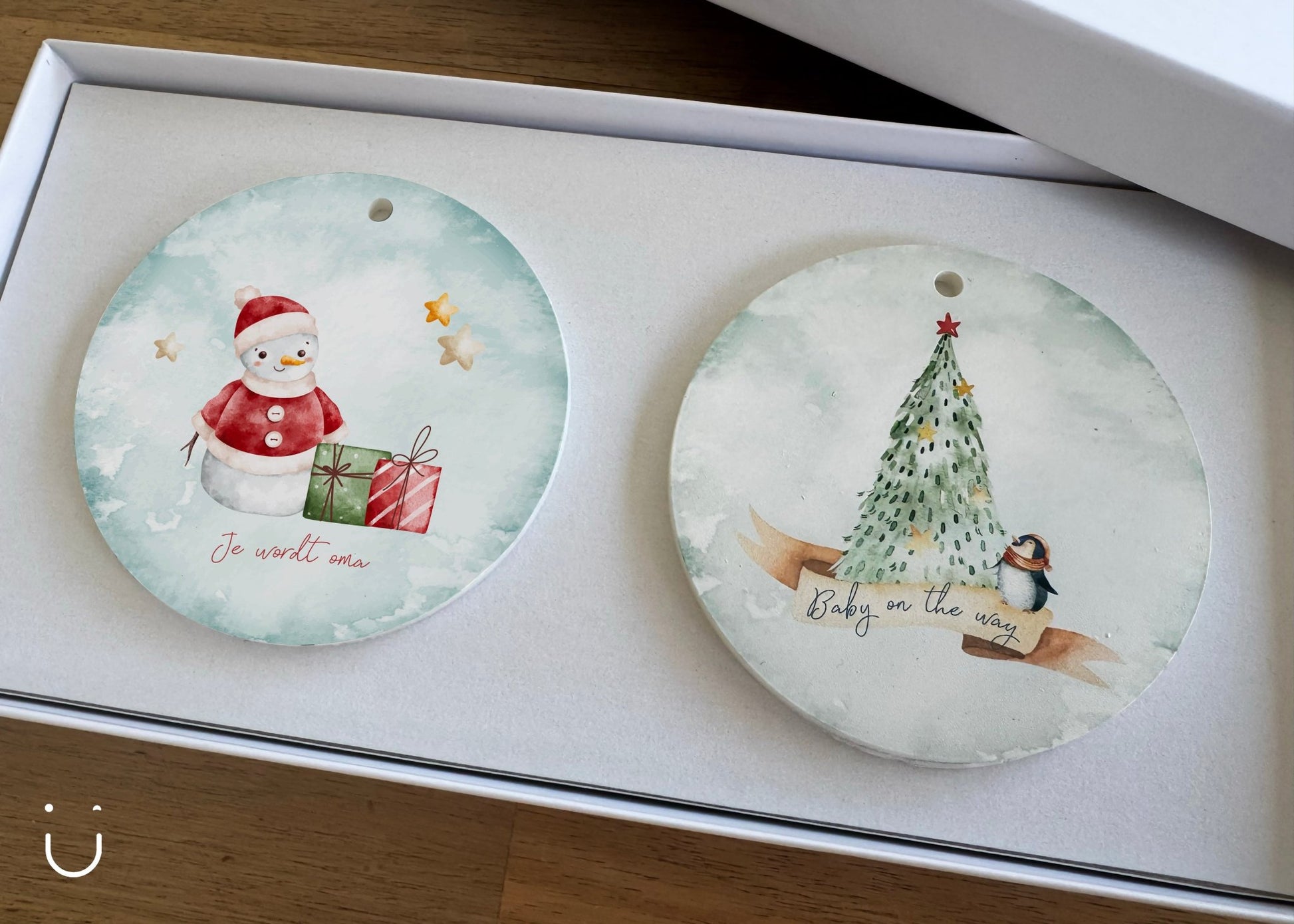 Cadeauset - Kersthangers - Je wordt oma - Deugeniet - Grootouders