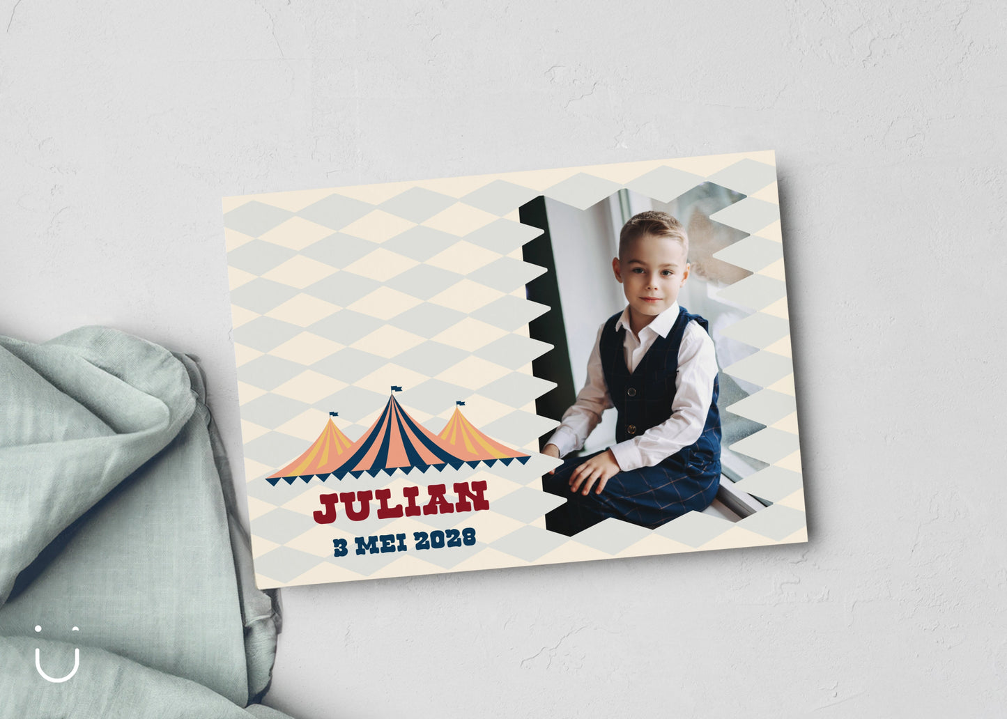 Communiekaartje "Vintage circus" - Deugeniet - Communiekaartjes