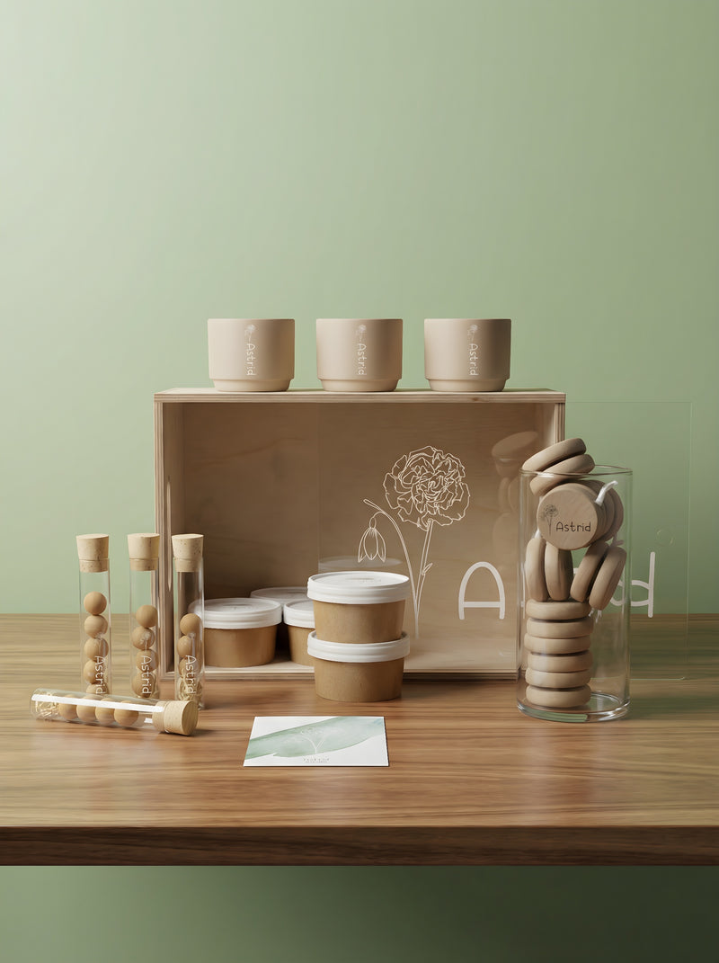 doopsuiker set Geboortebloem Deugeniet