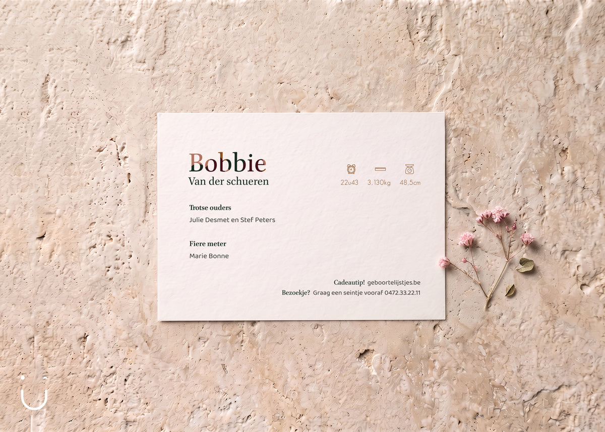 Geboortekaartje "Bobbie"