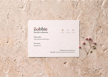 Geboortekaartje "Bobbie"