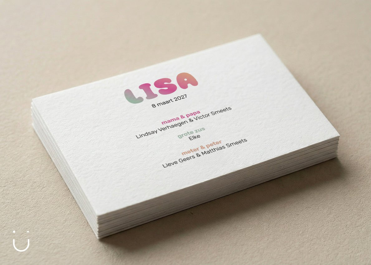 Geboortekaartje "Bubblegum" - Deugeniet - Geboortekaartjes