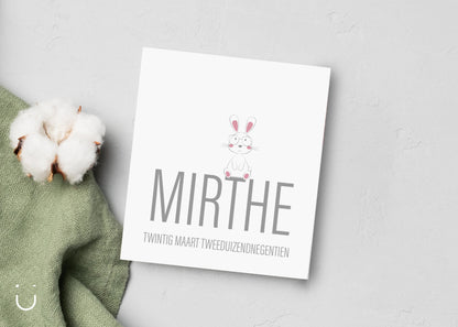 Geboortekaartje "BUNNY" - Deugeniet - Geboortekaartjes