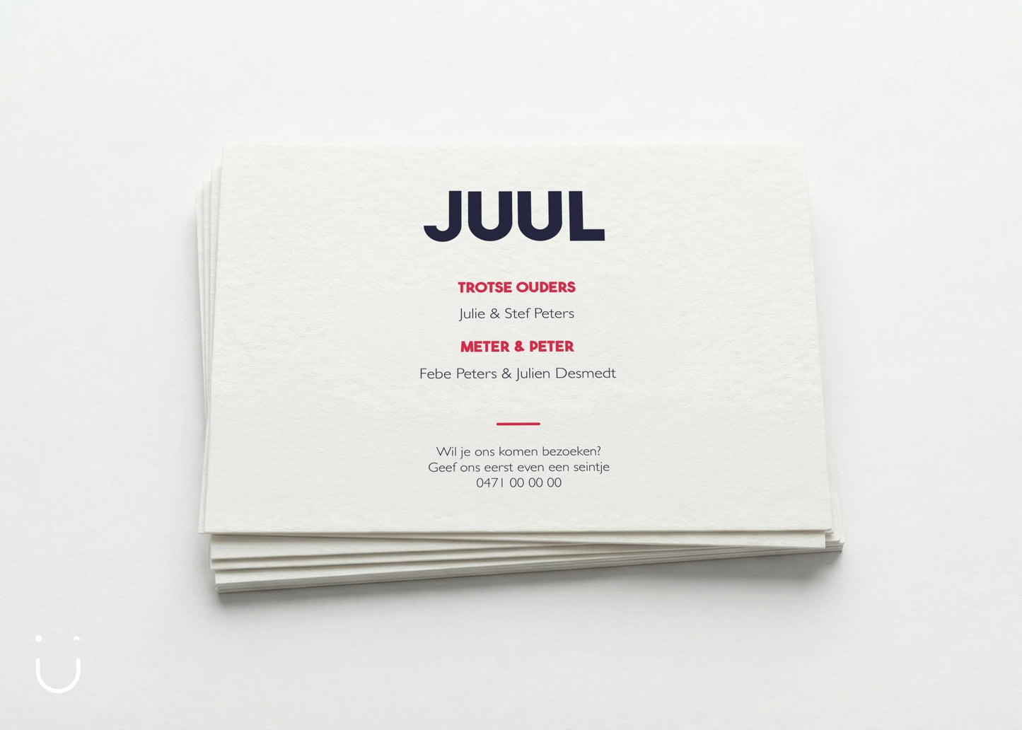 Geboortekaartje "GEKLEURD rood" - Deugeniet - Geboortekaartjes