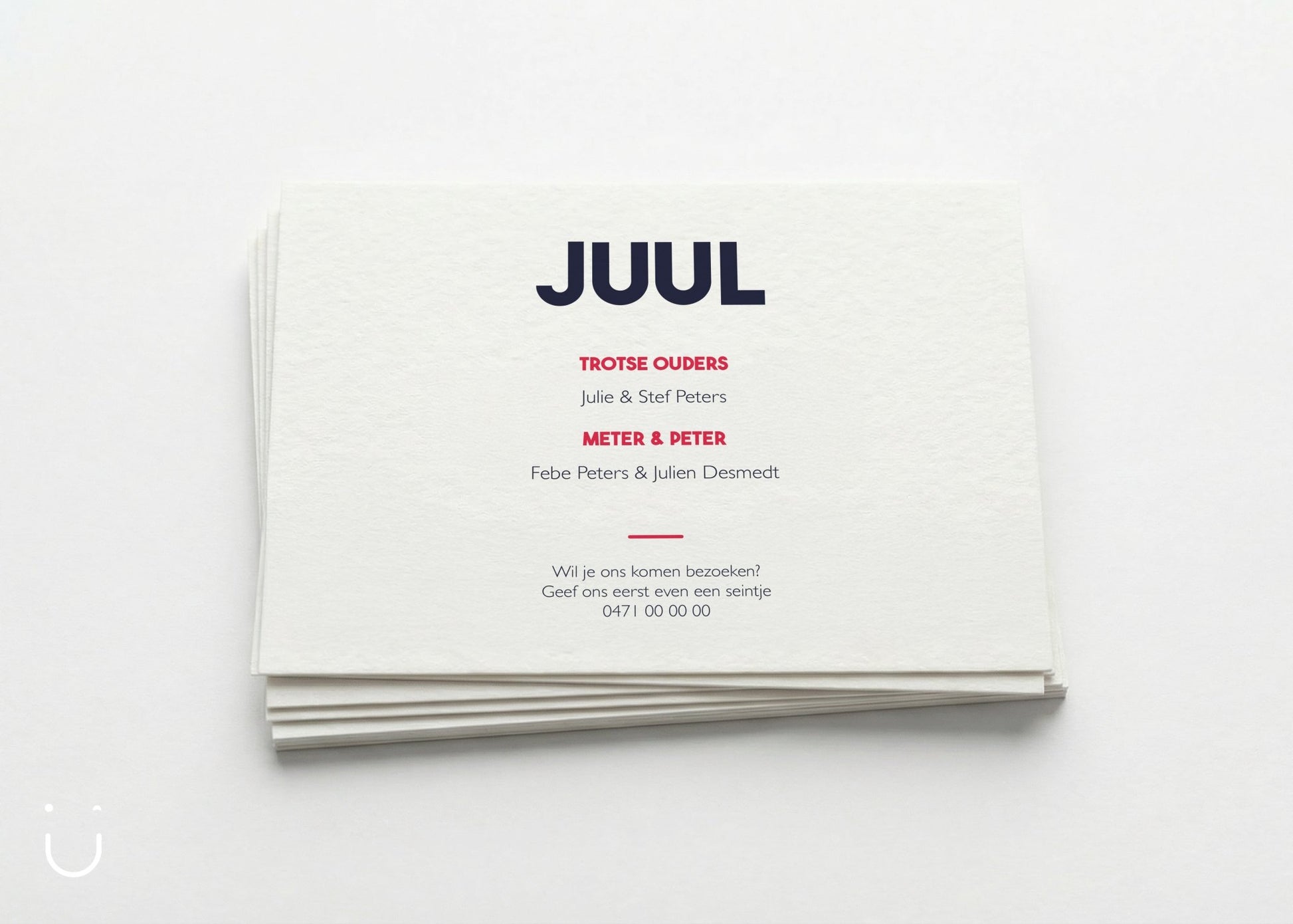 Geboortekaartje "GEKLEURD rood" - Deugeniet - Geboortekaartjes