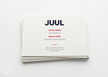 Geboortekaartje "GEKLEURD rood" - Deugeniet - Geboortekaartjes