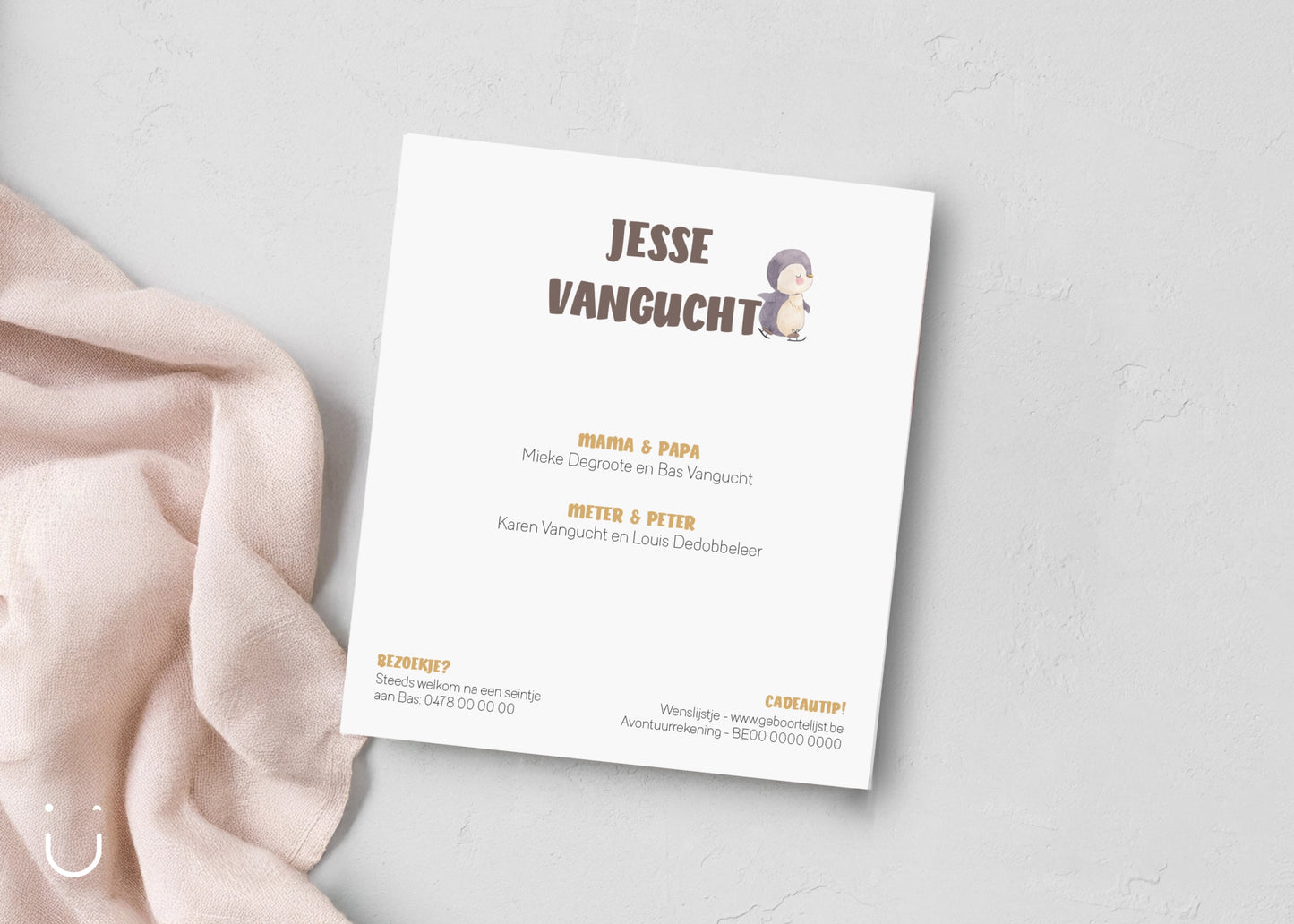 Geboortekaartje "Pinguïn" - Deugeniet - Geboortekaartjes