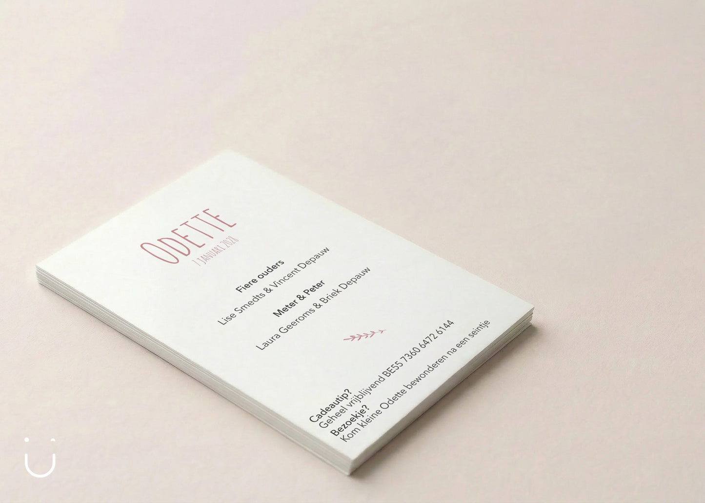 Geboortekaartje "Pink flowers" - Deugeniet - Geboortekaartjes