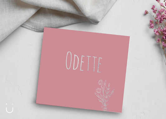 Geboortekaartje "Pink flowers" - Deugeniet - Geboortekaartjes