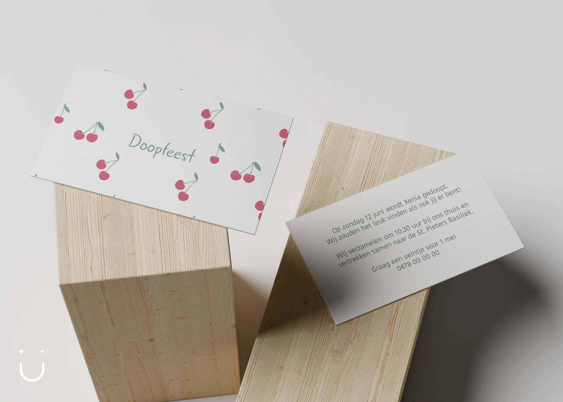 Kleine babyborrel kaartjes "CHERRY" - Deugeniet - 