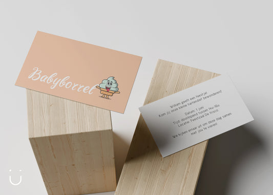 Kleine babyborrel kaartjes "Gesmolten" - Deugeniet - 