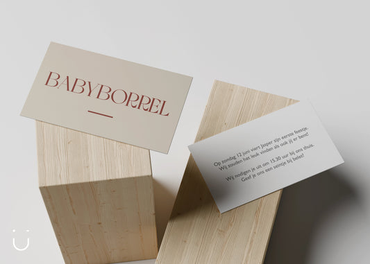 Kleine babyborrel kaartjes "Nude" - Deugeniet - 