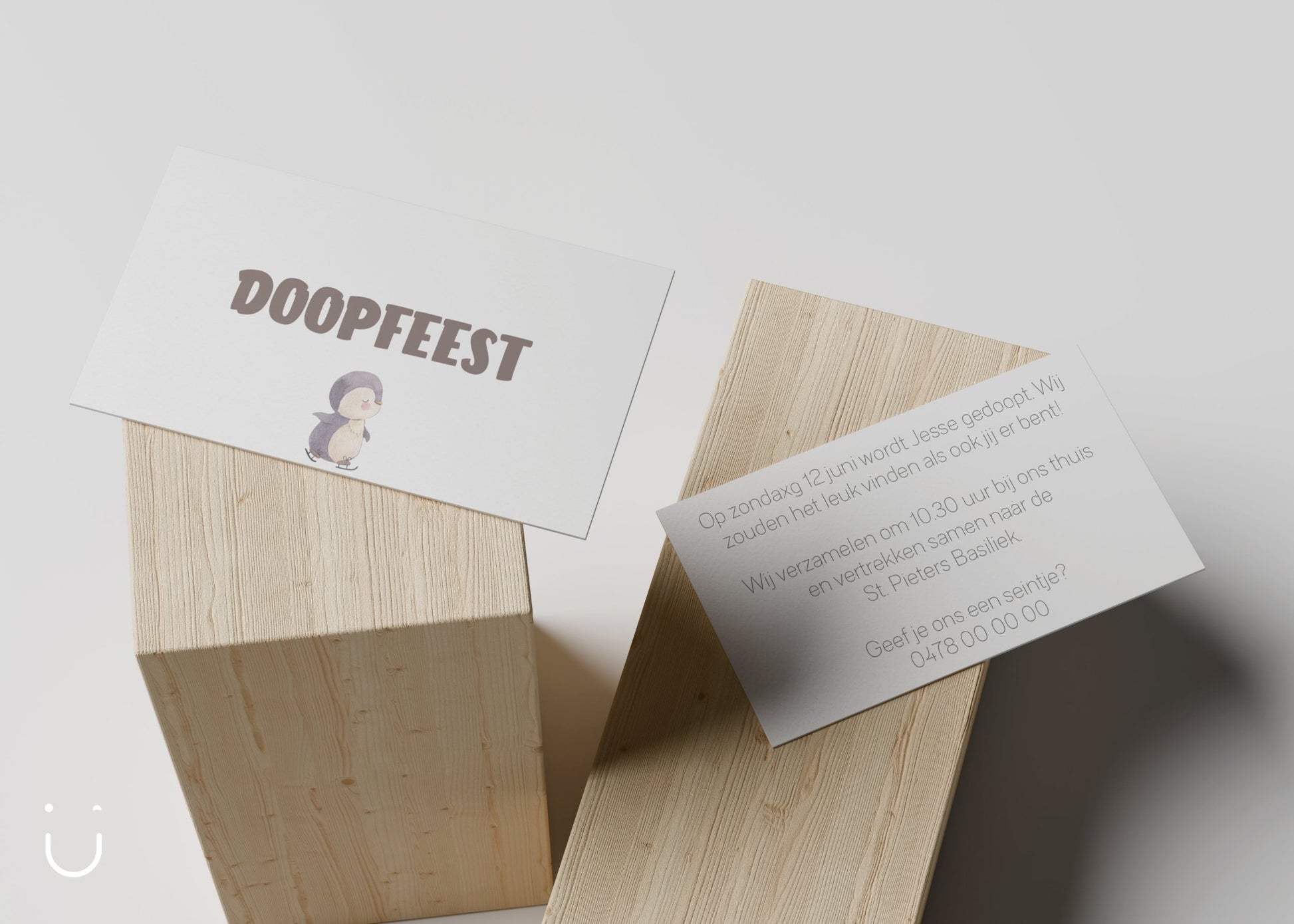 Kleine babyborrel kaartjes "Pinguïn" - Deugeniet - 