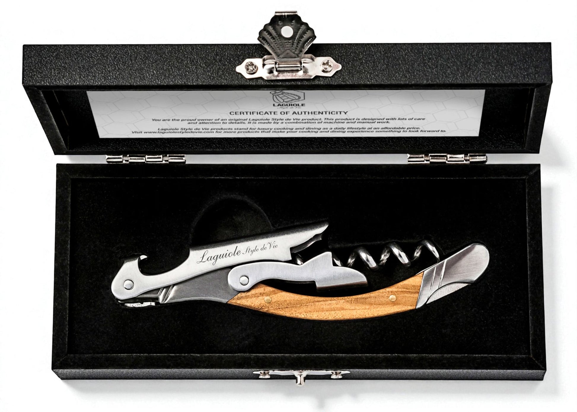 Kurkentrekker Olijfhout Laguiole - Peter vragen - Peter cadeau - Deugeniet - Meter/peter cadeaus