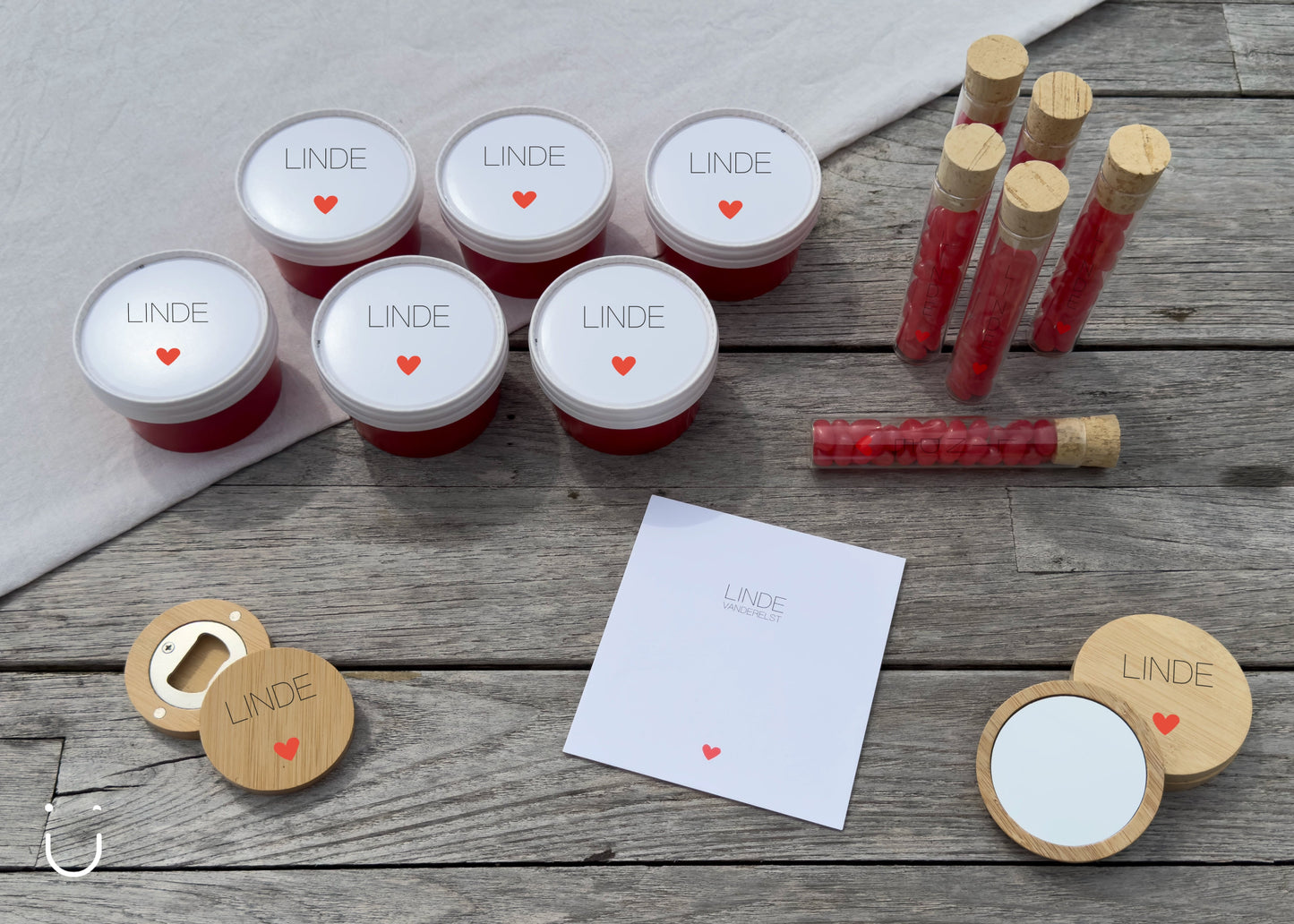 "L.O.V.E." set - Deugeniet - Geboortekaartjes en doopsuiker