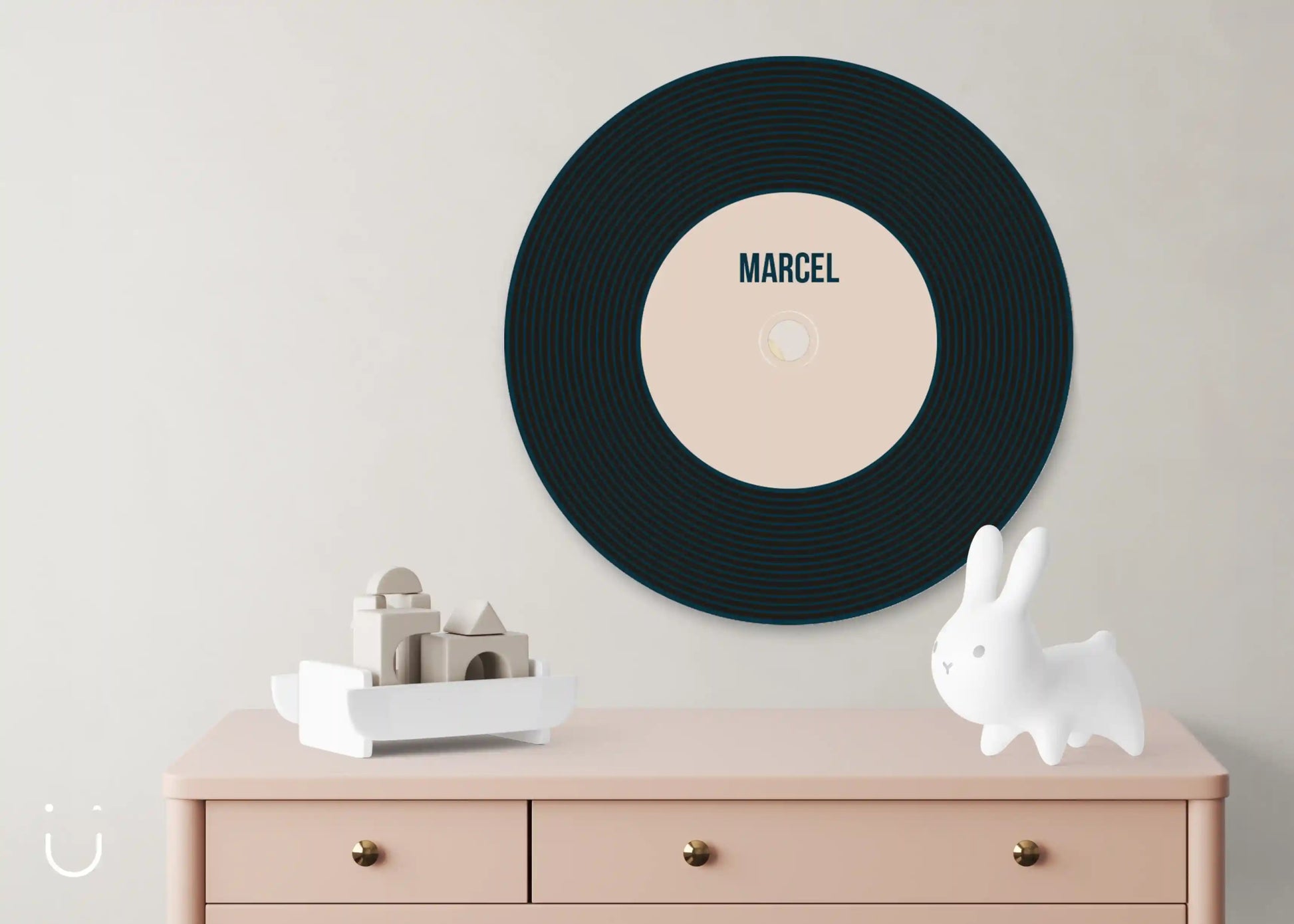 Muurcirkel "Vinyl vibes" - Deugeniet - Muurcirkel babykamer