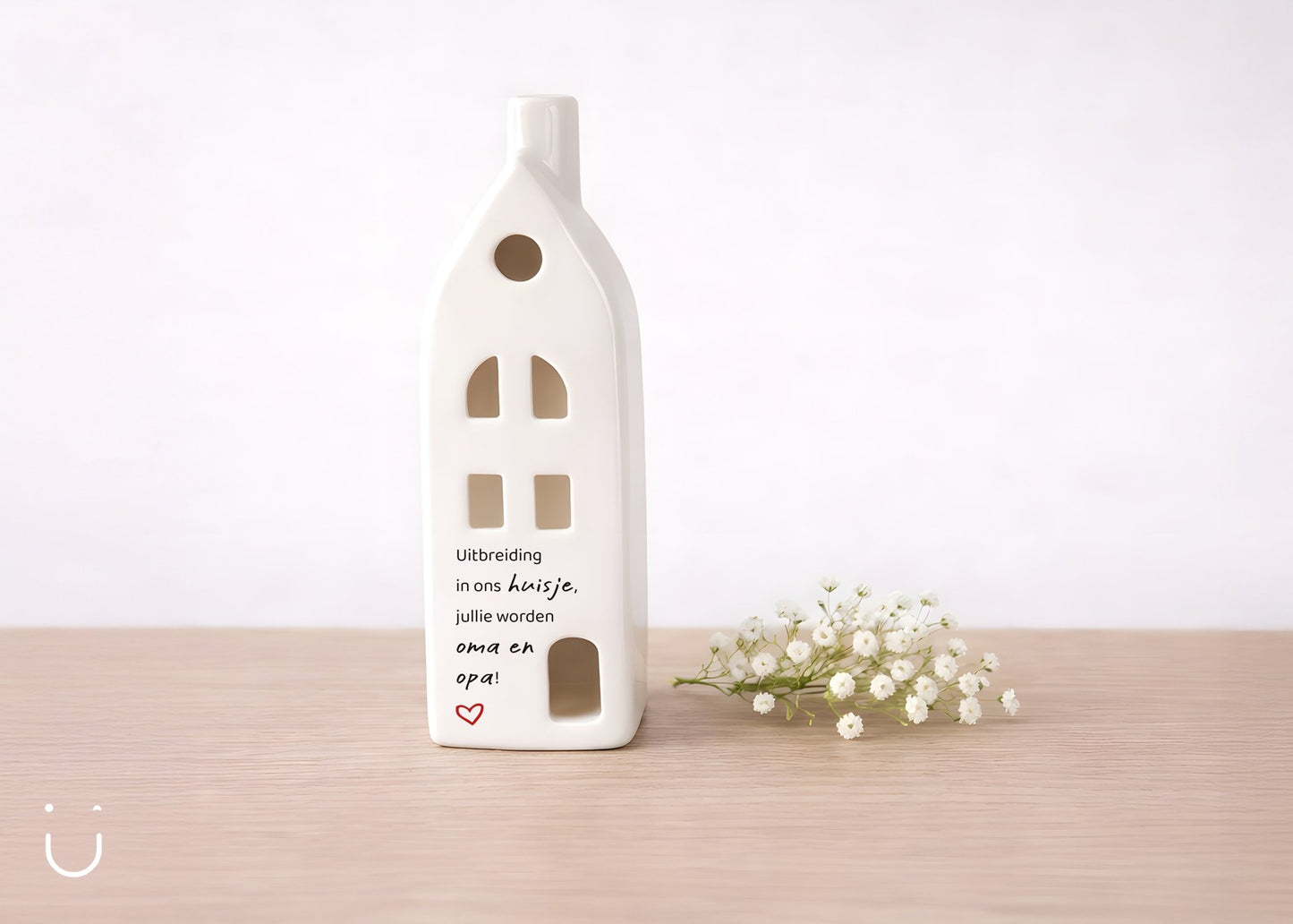 Porseleinen huisje - aankondiging grootouders - Deugeniet - Grootouders