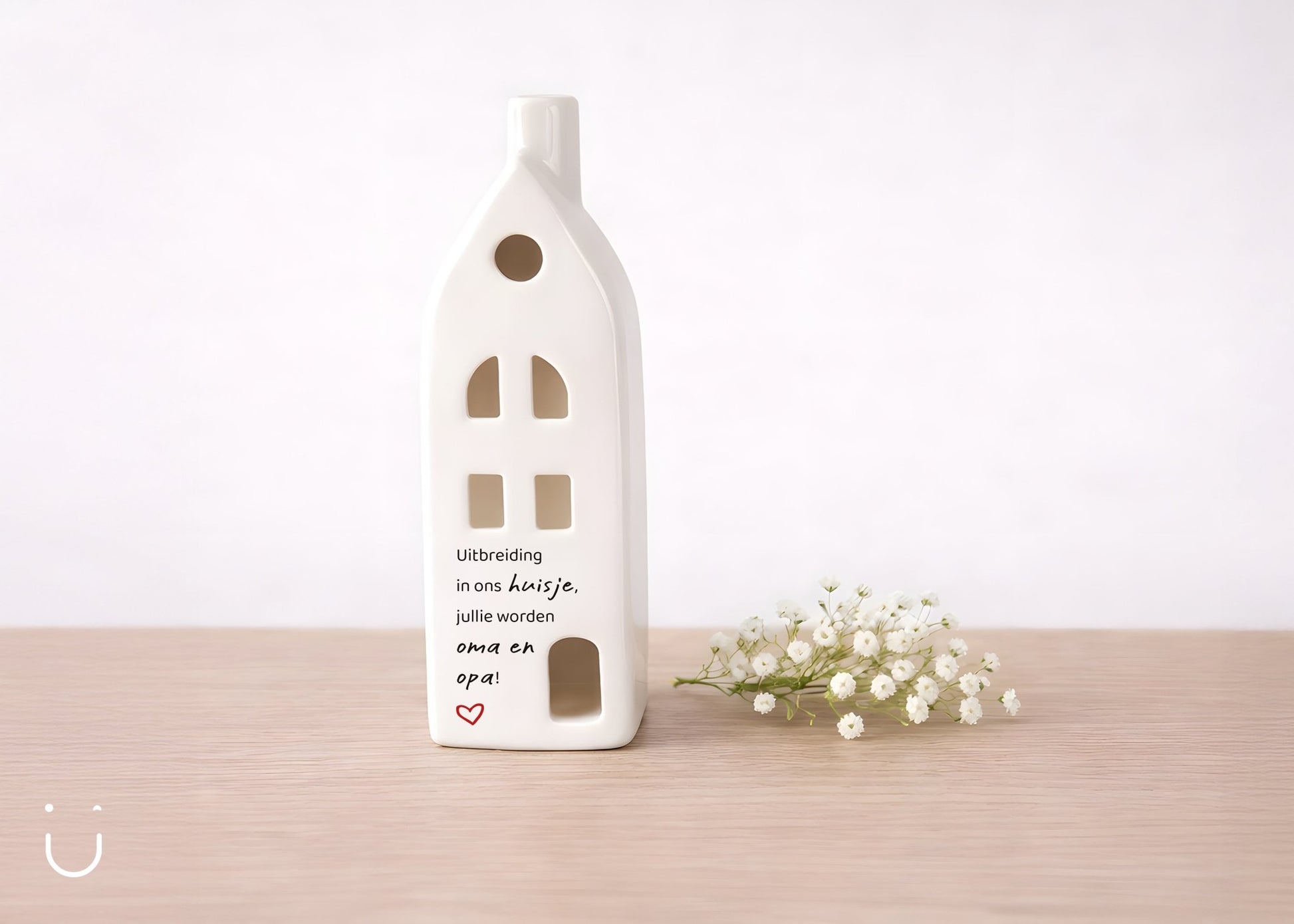 Porseleinen huisje - aankondiging grootouders - Deugeniet - Grootouders