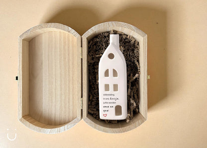 Porseleinen huisje - aankondiging grootouders - Deugeniet - Grootouders