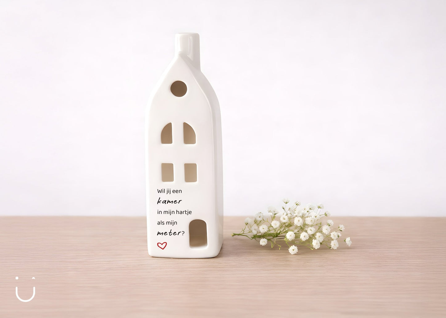 Porseleinen huisje - cadeau meter vragen - Deugeniet - Meter/peter cadeaus