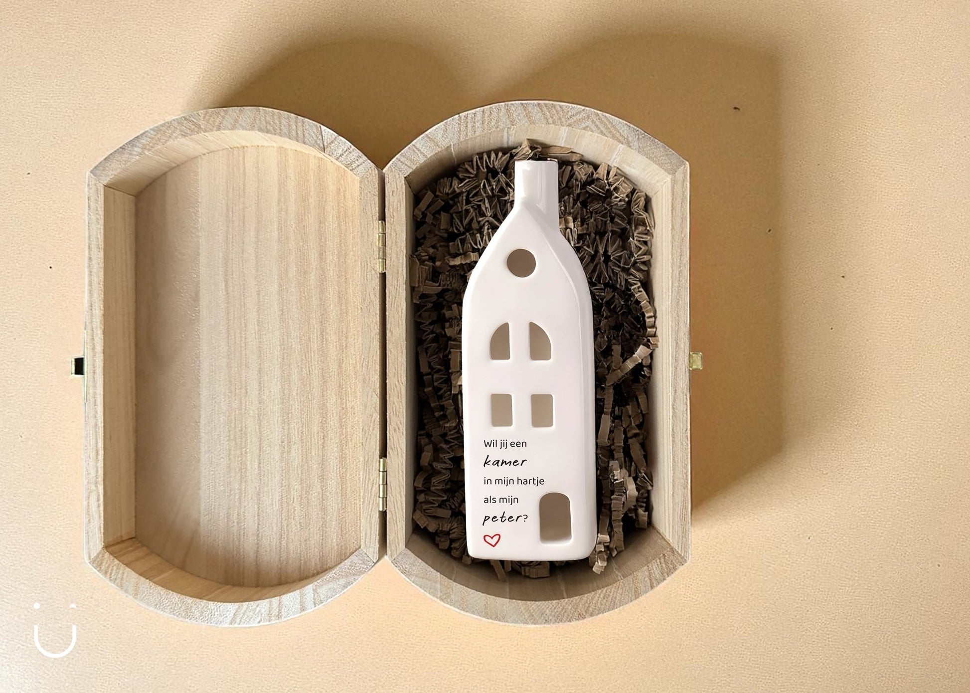 Porseleinen huisje - cadeau peter vragen - Deugeniet - Meter/peter cadeaus