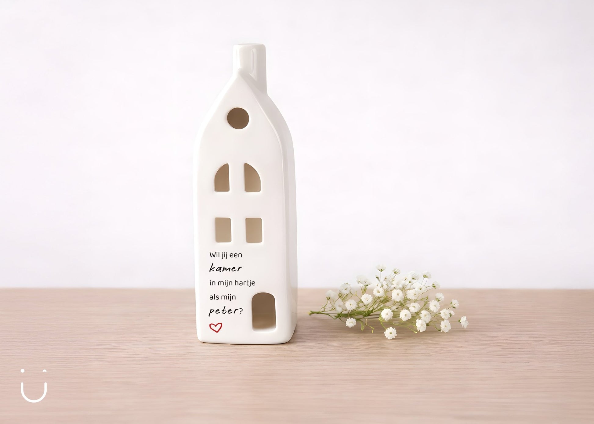 Porseleinen huisje - cadeau peter vragen - Deugeniet - Meter/peter cadeaus