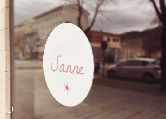 Raamsticker "Babywieg roze" - Deugeniet