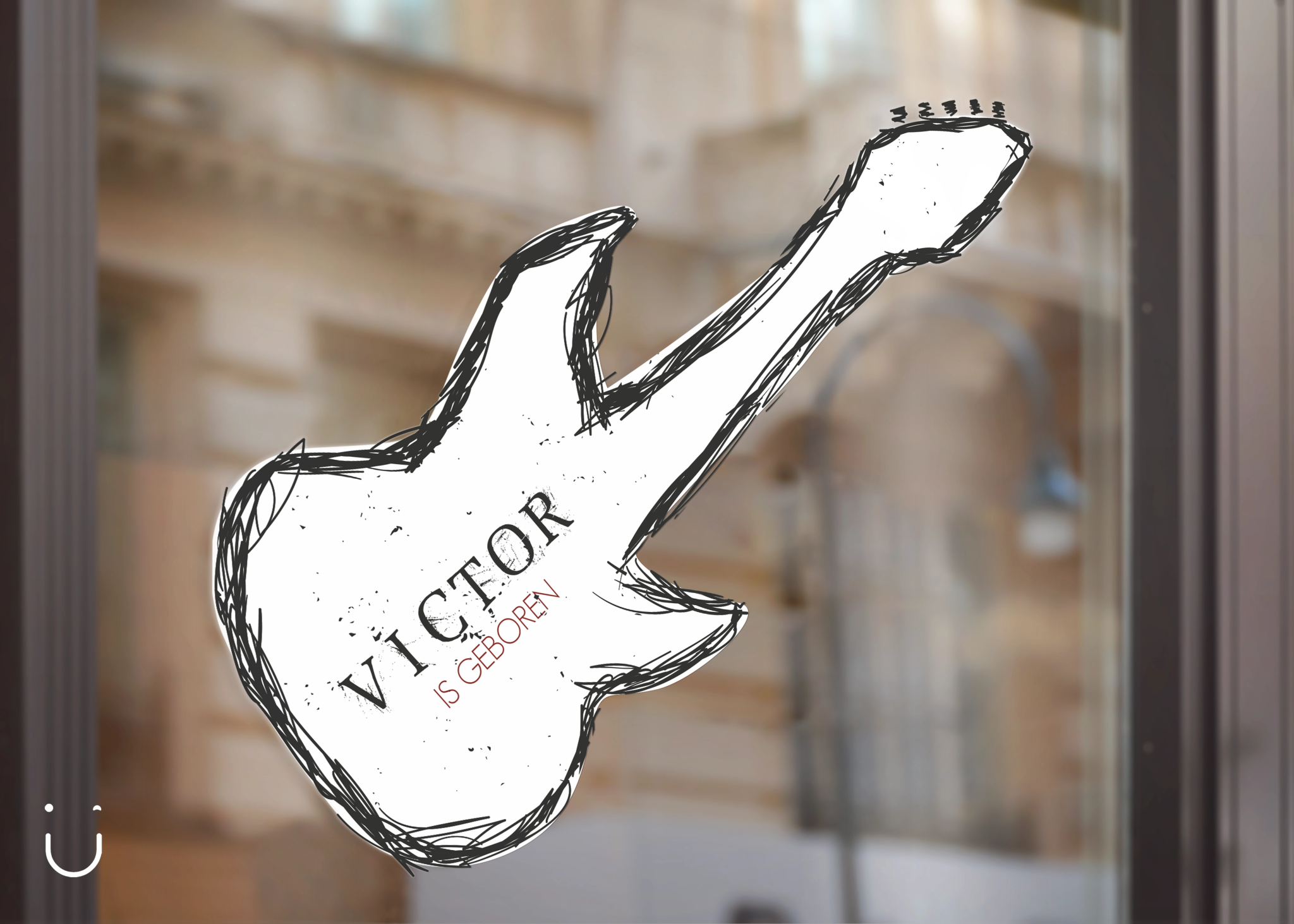 Raamsticker "Born to rock" - Deugeniet - Raamsticker geboorte