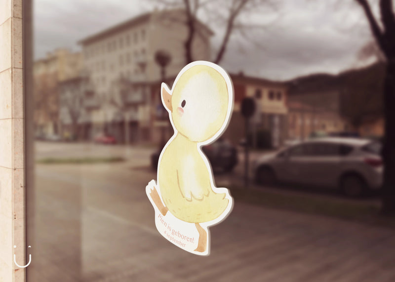 Raamsticker "Eendje" - Deugeniet - Raamsticker geboorte