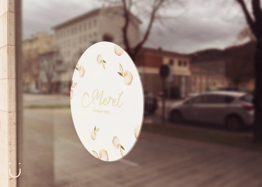 Raamsticker "Peaches" - Deugeniet - Raamsticker geboorte
