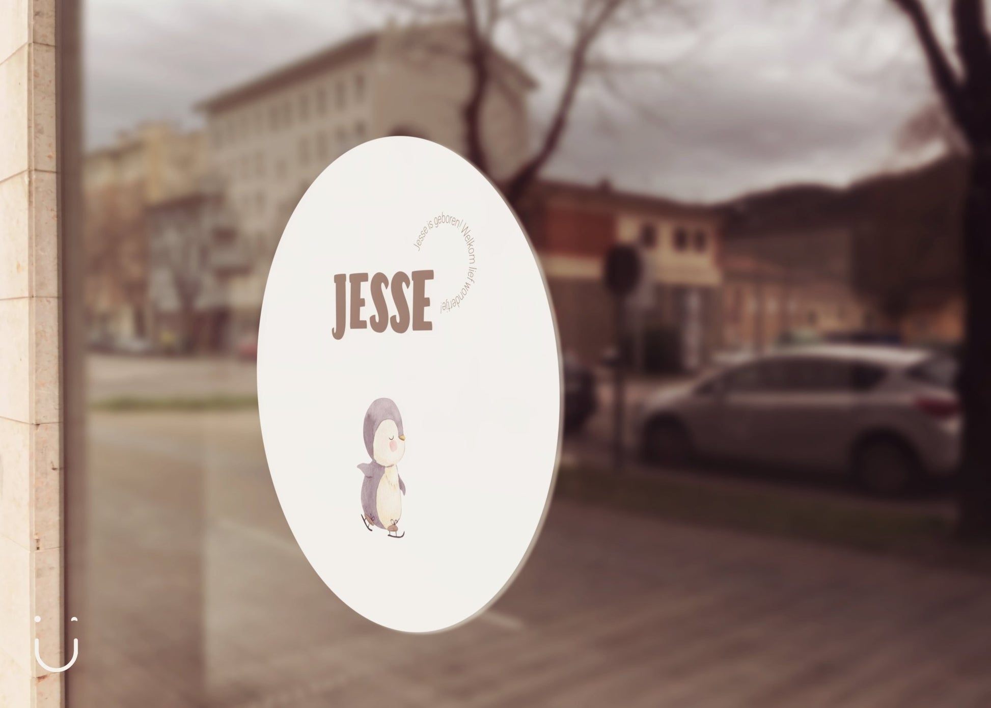 Raamsticker "Pinguïn" - Deugeniet - Raamsticker geboorte