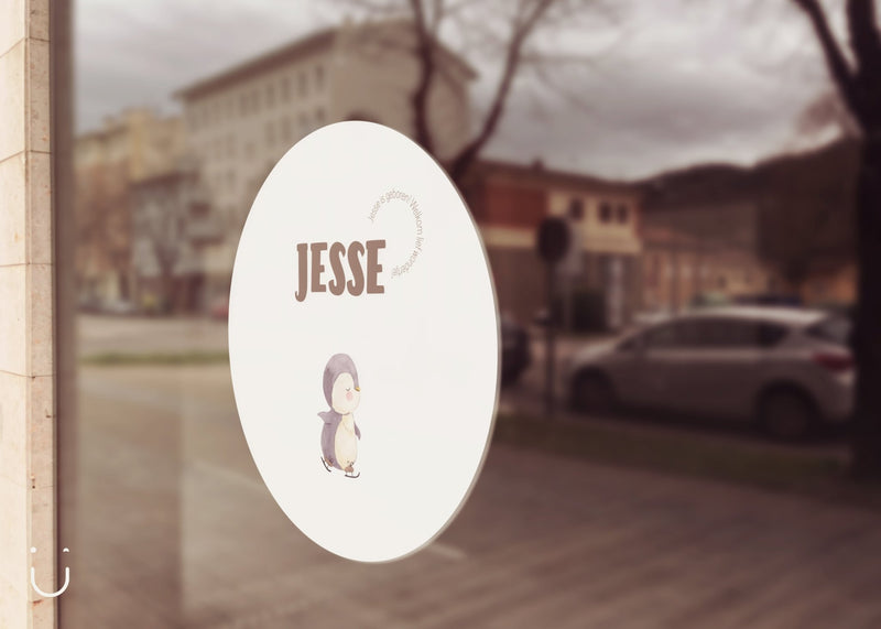 Raamsticker "Pinguïn" - Deugeniet - Raamsticker geboorte