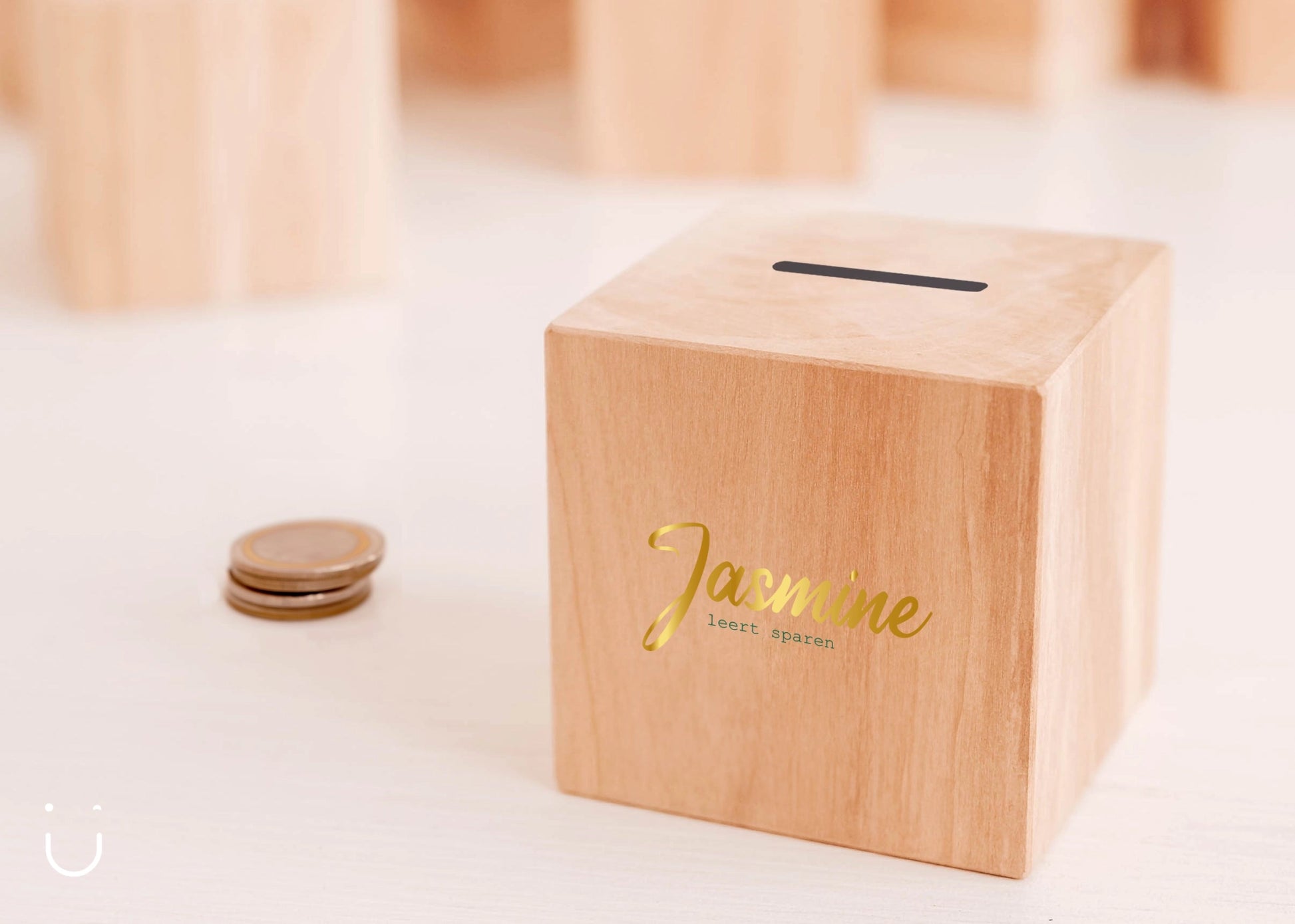 Spaarpotje "Gold & green" - Deugeniet - Spaarpotje babykamer