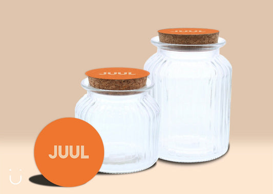Uitdeelpot geribbeld "GEKLEURD oranje" - Deugeniet - Uitdeelpot doopsuiker