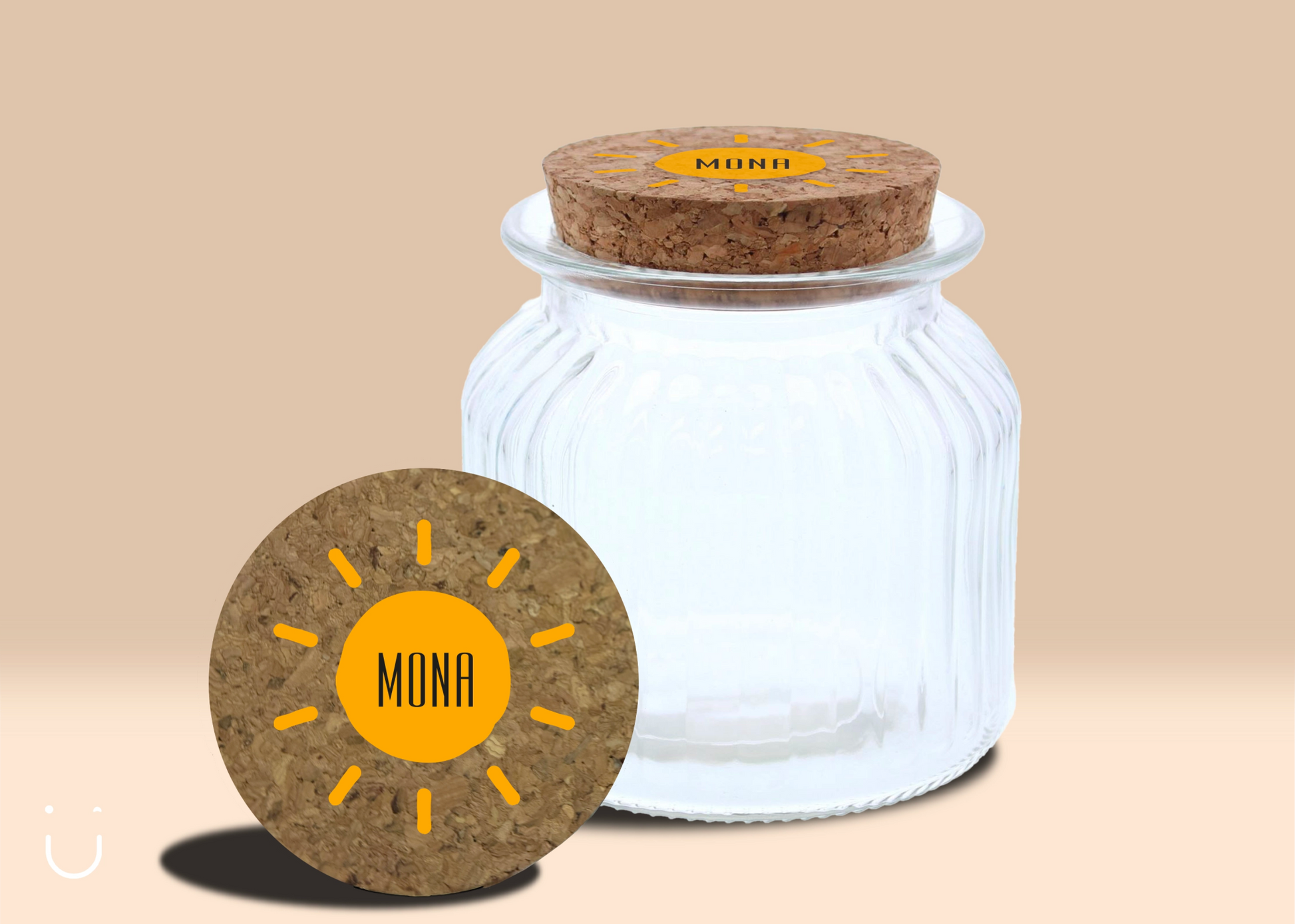Uitdeelpot geribbeld "My little sunshine" - Deugeniet - Uitdeelpot doopsuiker