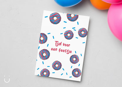 Uitnodiging kinderfeestje "Donut" - Deugeniet - Uitnodiging verjaardagsfeestje