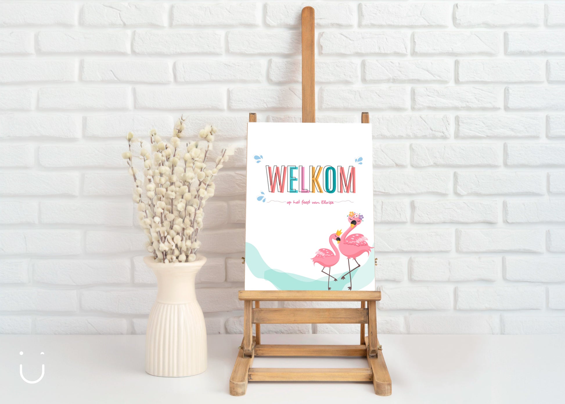 Welkomstbord "Flamingo" - Deugeniet - Welkomstbord communie