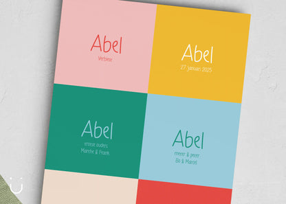 Colorblocking - Deugeniet - Geboortekaartjes