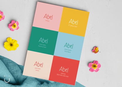 Colorblocking - Deugeniet - Geboortekaartjes